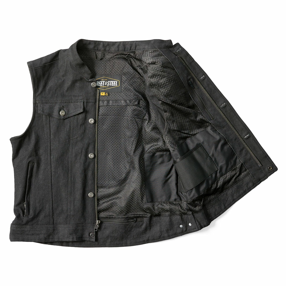 Street & Steel Men's Black Redwood 2 Denim Vest 3 Street & Steel Men's Black Redwood 2 Denim Vest - Image 3