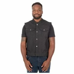 Street & Steel Men's Black Redwood 2 Denim Vest 7 Street & Steel Men's Black Redwood 2 Denim Vest -Motorcycle Accessories Shop 10081402 D V6