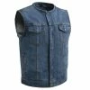 First Manufacturing Co. Men's No Limit Motorcycle Denim Vest