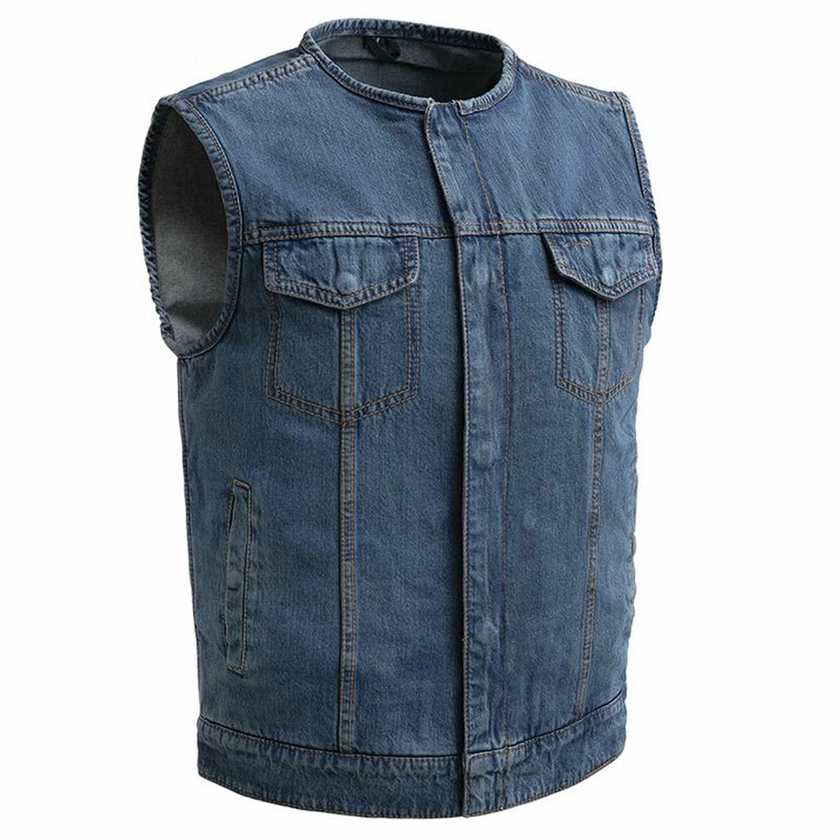 First Manufacturing Co. Men's No Limit Motorcycle Denim Vest 1 First Manufacturing Co. Men's No Limit Motorcycle Denim Vest