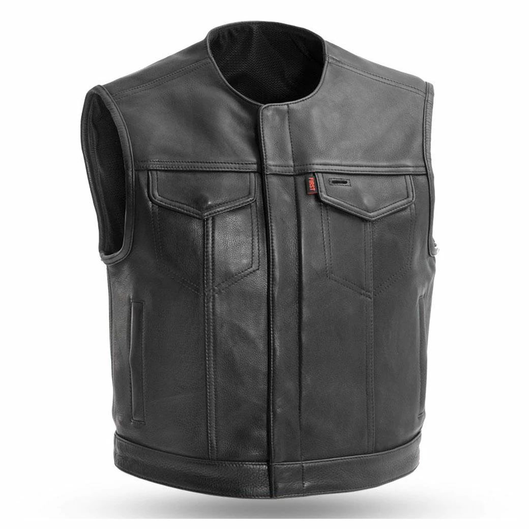First Manufacturing Co. Men's Lowside Platinum Leather Vest 1 First Manufacturing Co. Men's Lowside Platinum Leather Vest