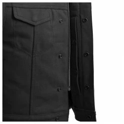 First Manufacturing Co. Men's Black Lowside Canvas Vest -Motorcycle Accessories Shop 10124314 D V3