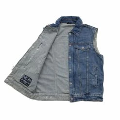 First Manufacturing Co. Men's Showdown Denim Vest -Motorcycle Accessories Shop 10124445 C V6