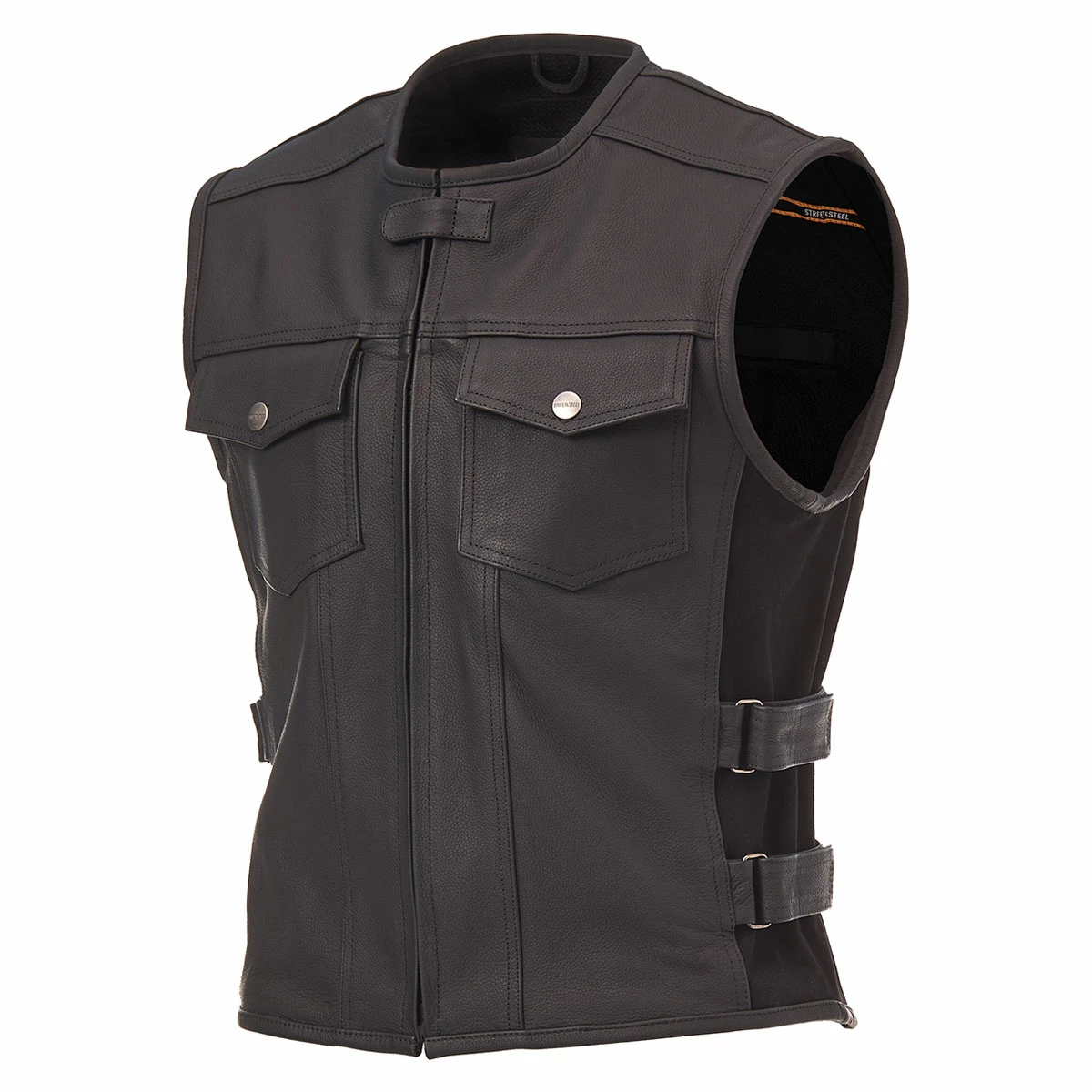 Street & Steel Men's Brawler Leather Vest 1 Street & Steel Men's Brawler Leather Vest