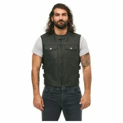 Street & Steel Men's Brawler Leather Vest 5 Street & Steel Men's Brawler Leather Vest -Motorcycle Accessories Shop 10134539 C V3