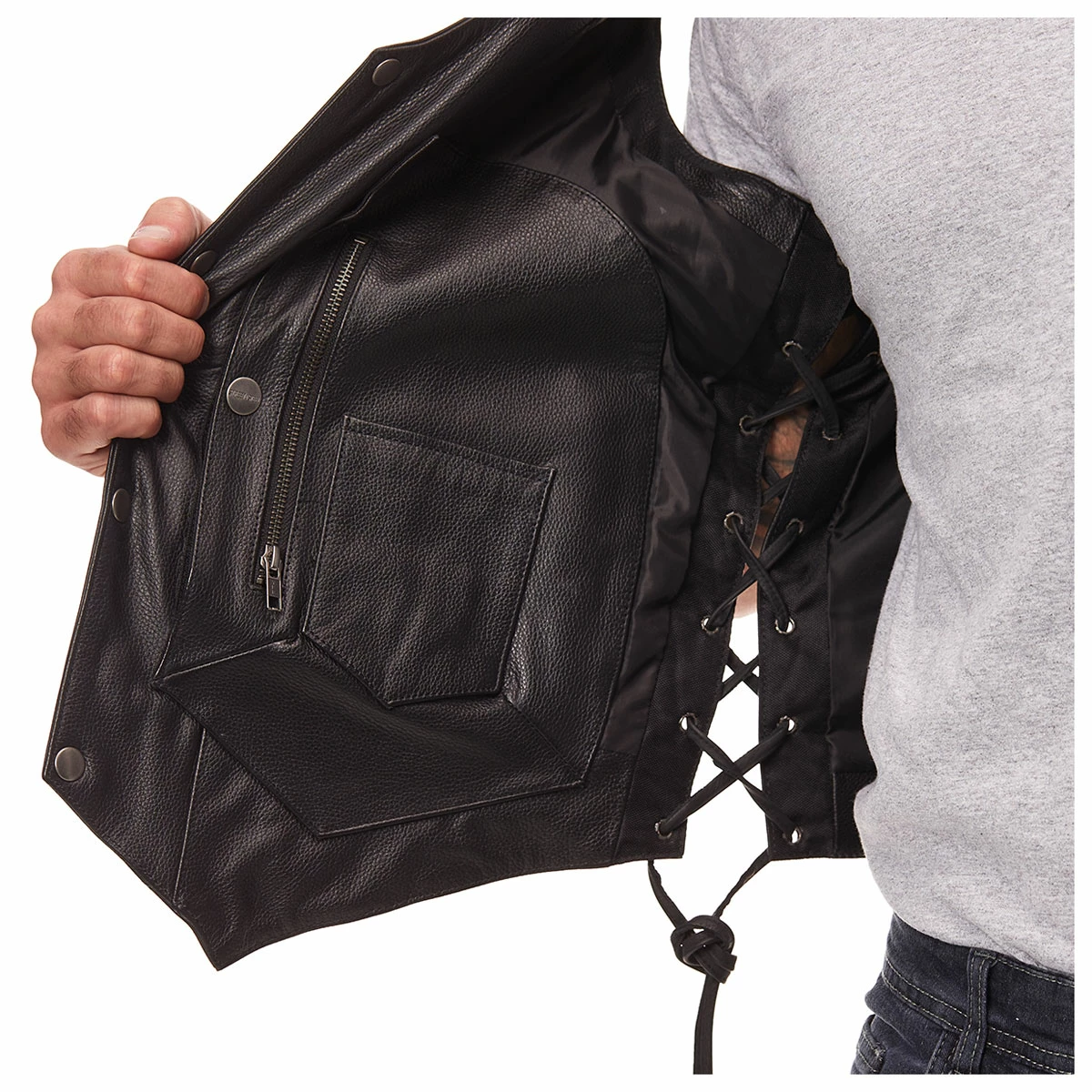 Street & Steel Men's 2nd Amendment 2 Leather Vest 4 Street & Steel Men's 2nd Amendment 2 Leather Vest - Image 4