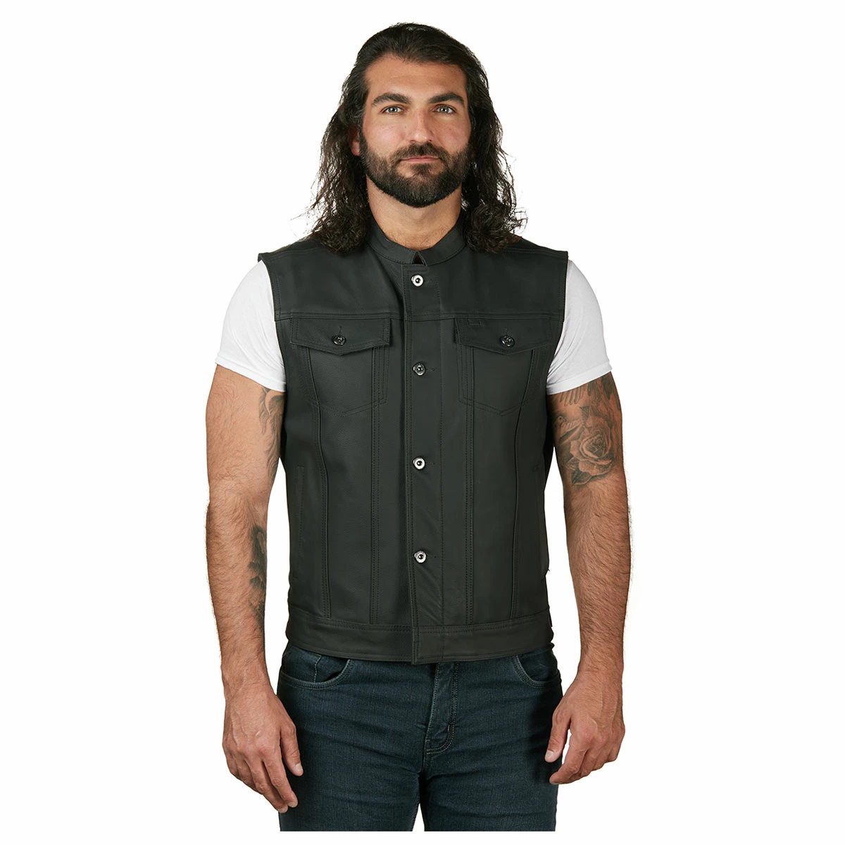 Street & Steel Men's Redwood 2 Leather Vest 3 Street & Steel Men's Redwood 2 Leather Vest - Image 3
