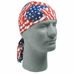ZAN Headgear Wavy American Flag Flydanna Head Wrap