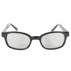 KD's Sunglasses - Black Frame With Clear Silver Mirror Lens