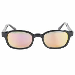KD's Sunglasses - Black Frame With Clear Colored Mirror Lens