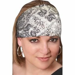 That's A Wrap Bandana White Knotty Band With Rhinestones