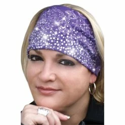 That's A Wrap Bandana Purple Knotty Band With Rhinestones