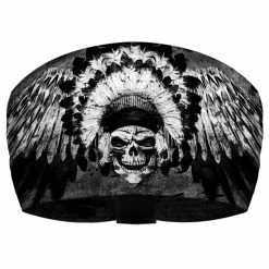 That's A Wrap Winged Chief Skull Black/White Knotty Band