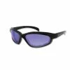Bobster Fat Boy Black Frame Sunglasses W/Smoked Blue Mirror Lenses