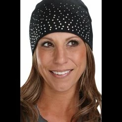 That's A Wrap Dazzle Crystal Black Beanie