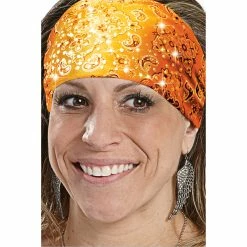That's A Wrap Foil Bandana Orange Dazzle Knotty Band