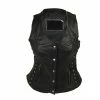Vance Leathers Women's Grommet Black Leather Vest