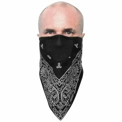 Schampa FaceFit Black Paisley Tieback Face Mask
