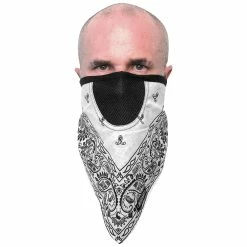 Schampa FaceFit White Paisley Tieback Face Mask
