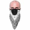 Schampa FaceFit White Paisley Hook And Loop Face Mask
