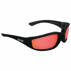 Epoch Eyewear Foam Black Sunglasses With Red Mirror Lens