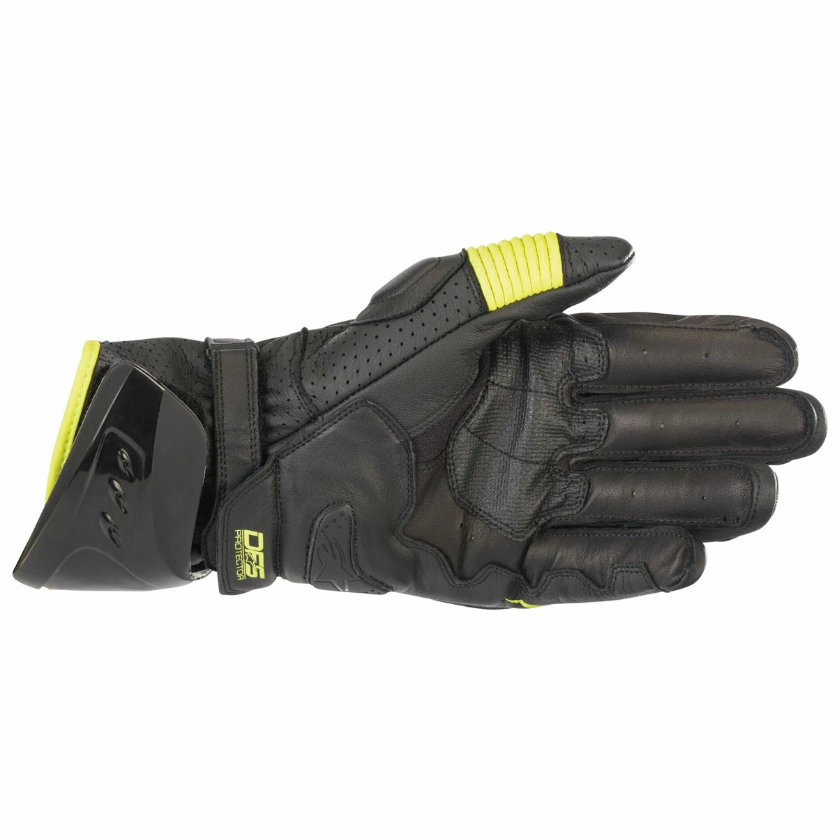 Alpinestars Men's GP Pro R3 Black/Hi-Viz Leather Gloves 2 Alpinestars Men's GP Pro R3 Black/Hi-Viz Leather Gloves - Image 2