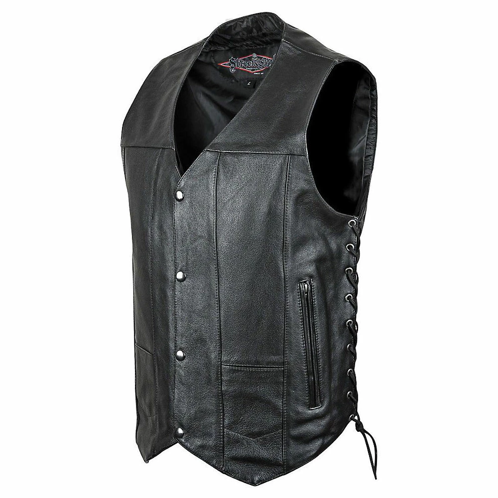 Street & Steel Men's 2nd Amendment Black Leather Vest 1 Street & Steel Men's 2nd Amendment Black Leather Vest