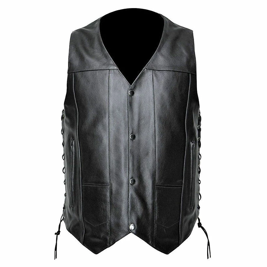 Street & Steel Men's 2nd Amendment Black Leather Vest 2 Street & Steel Men's 2nd Amendment Black Leather Vest - Image 2
