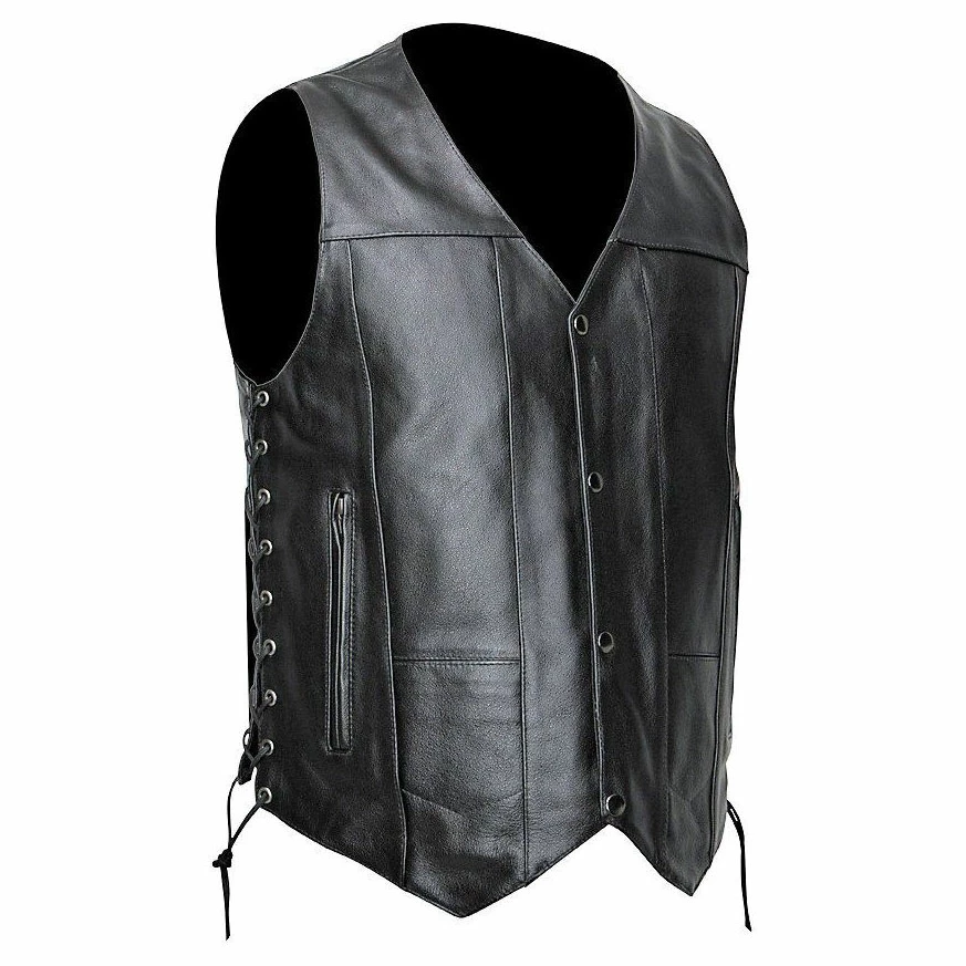 Street & Steel Men's 2nd Amendment Black Leather Vest 3 Street & Steel Men's 2nd Amendment Black Leather Vest - Image 3