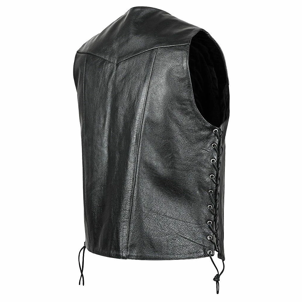 Street & Steel Men's 2nd Amendment Black Leather Vest 4 Street & Steel Men's 2nd Amendment Black Leather Vest - Image 4