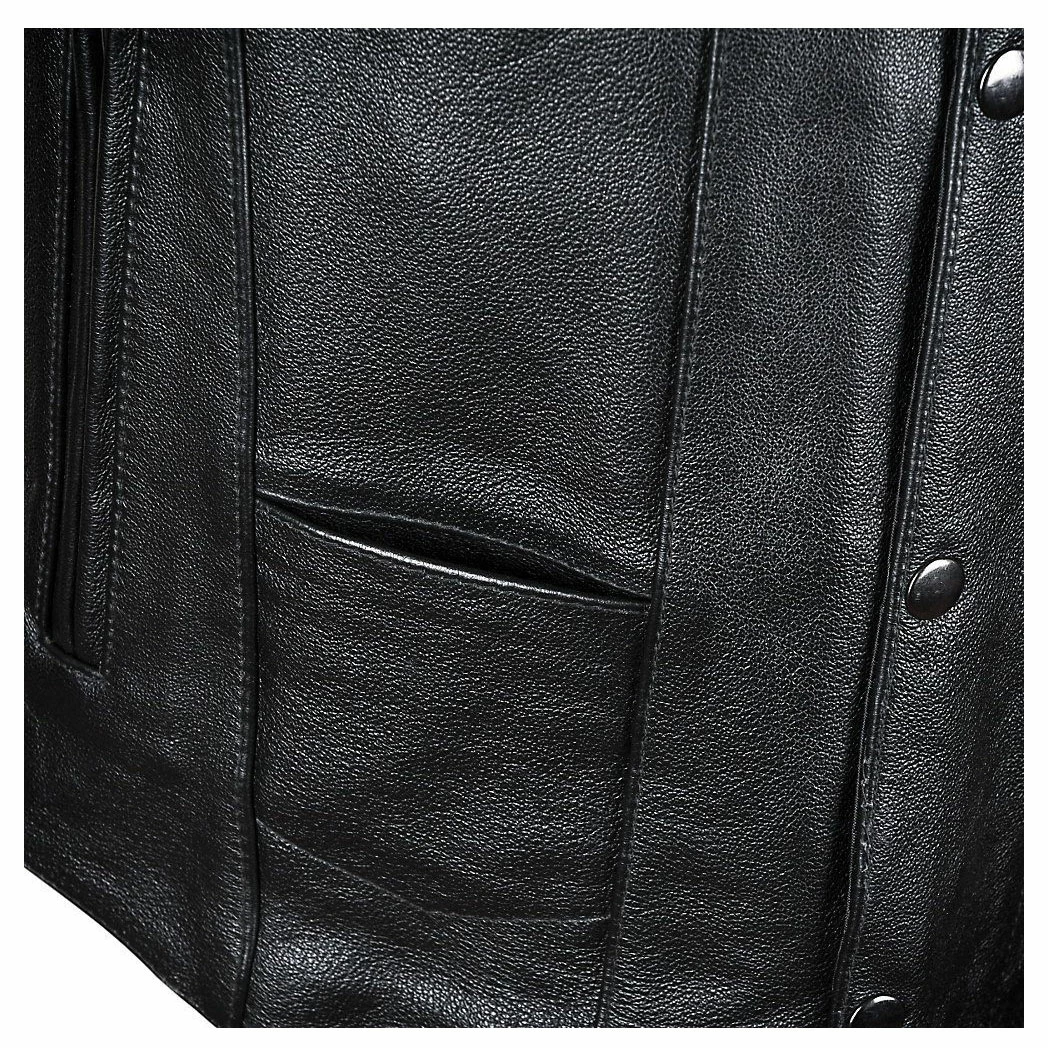 Street & Steel Men's 2nd Amendment Black Leather Vest 7 Street & Steel Men's 2nd Amendment Black Leather Vest - Image 7