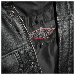 Street & Steel Men's Redwood Black Leather Vest -Motorcycle Accessories Shop 540 3013 D V9