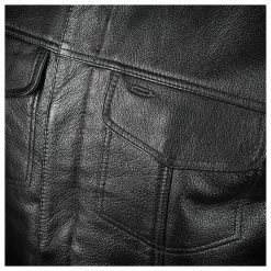 Street & Steel Men's Redwood Black Leather Vest -Motorcycle Accessories Shop 540 3013 E V9