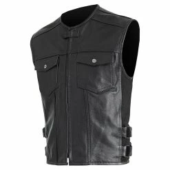 Street & Steel Men's Concord Black Leather Vest