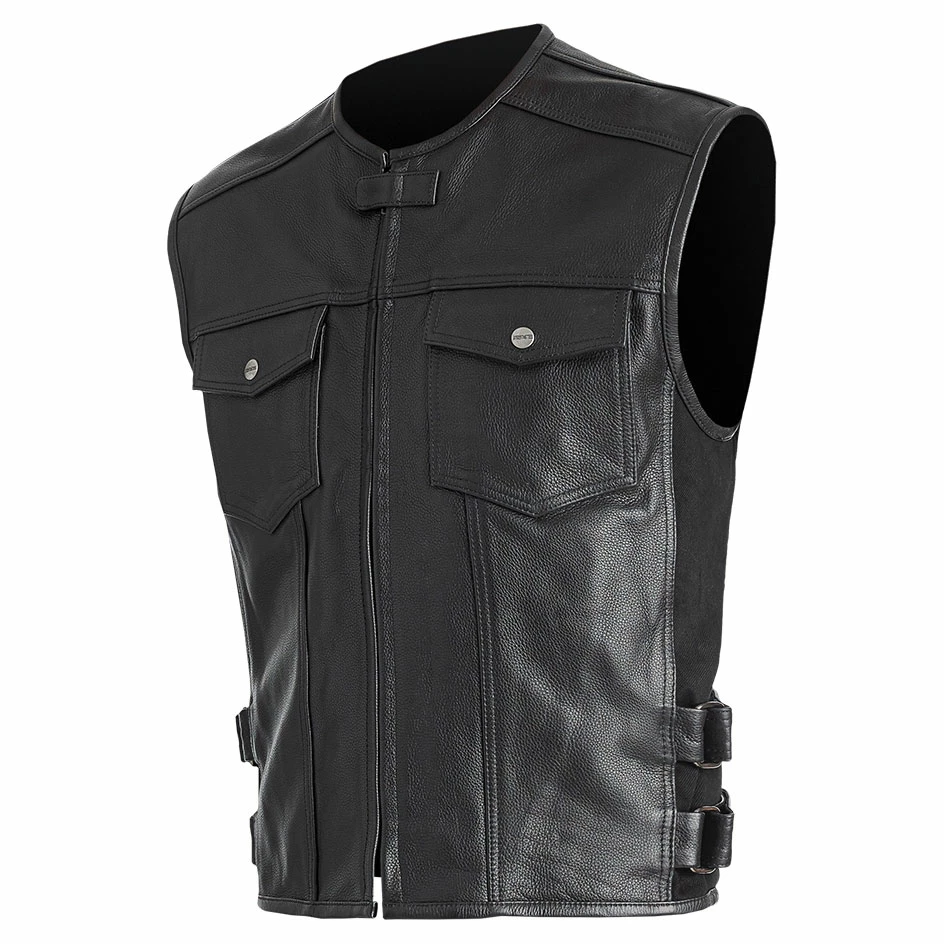 Street & Steel Men's Concord Black Leather Vest 1 Street & Steel Men's Concord Black Leather Vest