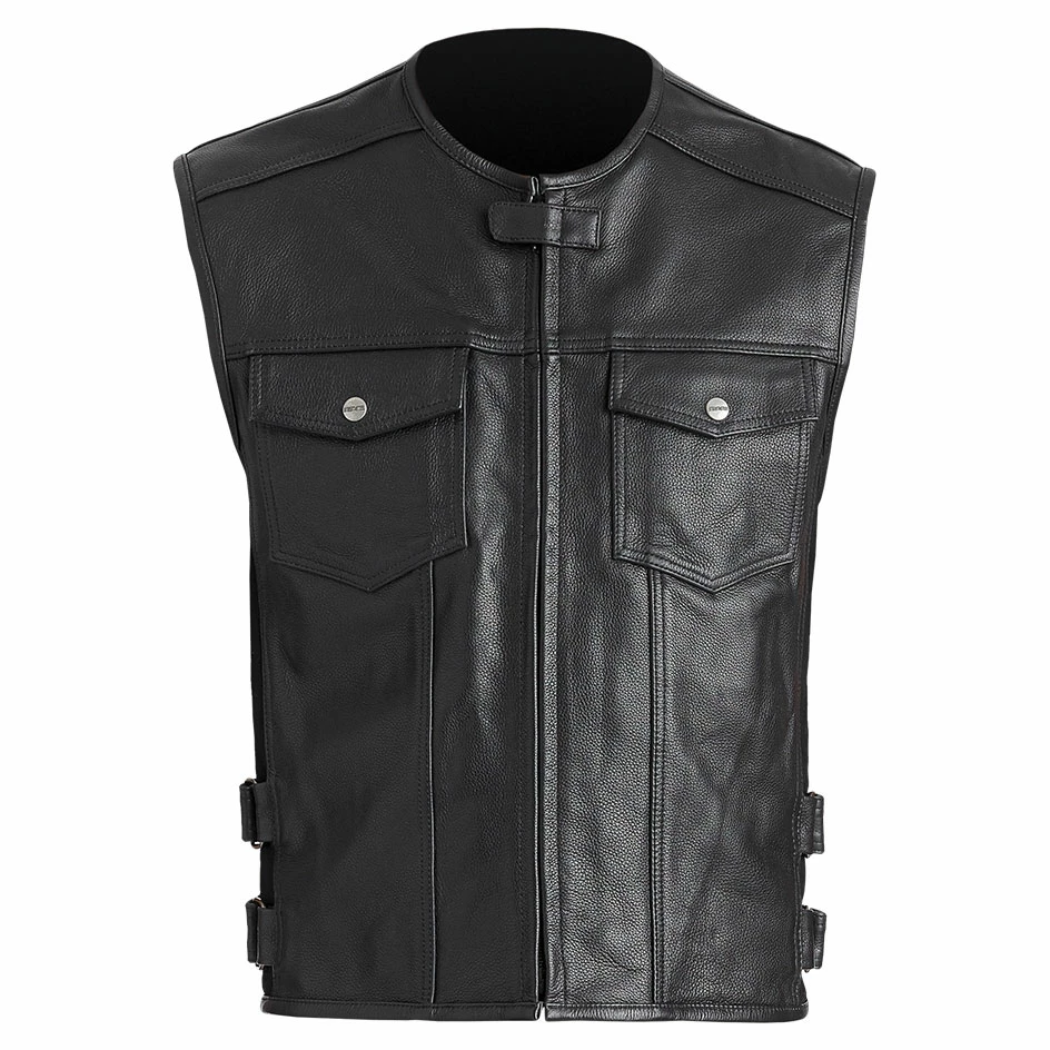 Street & Steel Men's Concord Black Leather Vest 2 Street & Steel Men's Concord Black Leather Vest - Image 2
