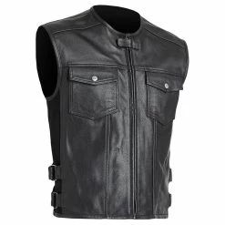 Street & Steel Men's Concord Black Leather Vest 6 Street & Steel Men's Concord Black Leather Vest -Motorcycle Accessories Shop 540 3065 C V3
