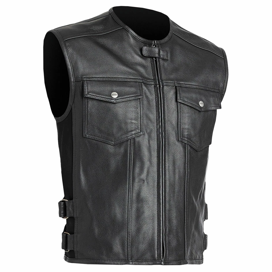 Street & Steel Men's Concord Black Leather Vest 3 Street & Steel Men's Concord Black Leather Vest - Image 3