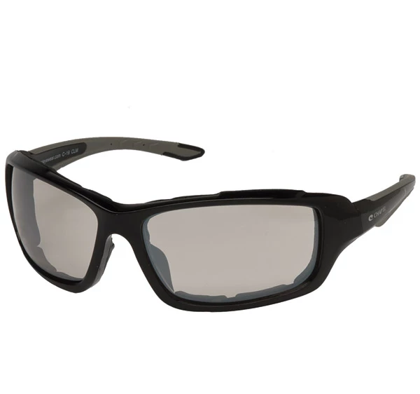 Chap'el Padded Black Frame Sunglasses With Clear Mirror Lens 1 Chap'el Padded Black Frame Sunglasses With Clear Mirror Lens