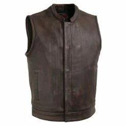 First Manufacturing Co. Men's Top Rocker Leather Vest