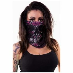 Lethal Angel Floral Skull Neck Gaiter