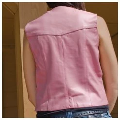 Allstate Leather Inc. Women's Pink Leather Vest -Motorcycle Accessories Shop 634 218 C V3