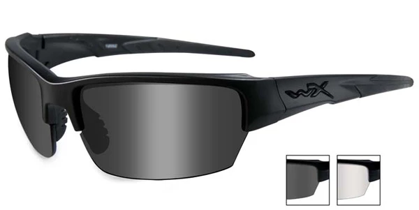 Wiley X WX Saint Smoke Gray/Clear Lens W/Matte Black Sunglasses 1 Wiley X WX Saint Smoke Gray/Clear Lens W/Matte Black Sunglasses