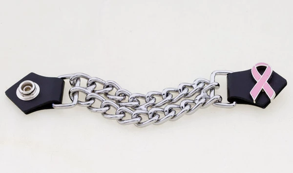 Eagle Leather Pink Ribbon Snap Vest Extender 1 Eagle Leather Pink Ribbon Snap Vest Extender