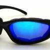 Chap'el C-22 Black Frame/Blue Revo Lens Padded Sunglasses