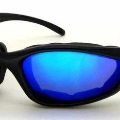 Chap'el C-22 Black Frame/Blue Revo Lens Padded Sunglasses