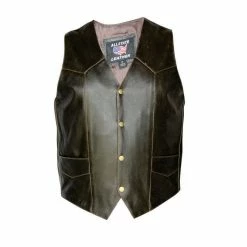 Allstate Leather Inc. Men's Retro Brown Leather Vest