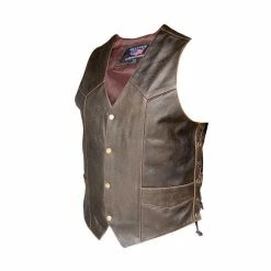 Allstate Leather Inc. Men's Retro Brown Laced Vest