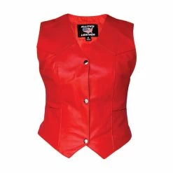 Allstate Leather Inc. Women's Red Leather Vest
