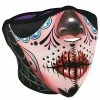 ZAN Headgear Sugar Skull Reverses To Purple Neoprene Half Mask